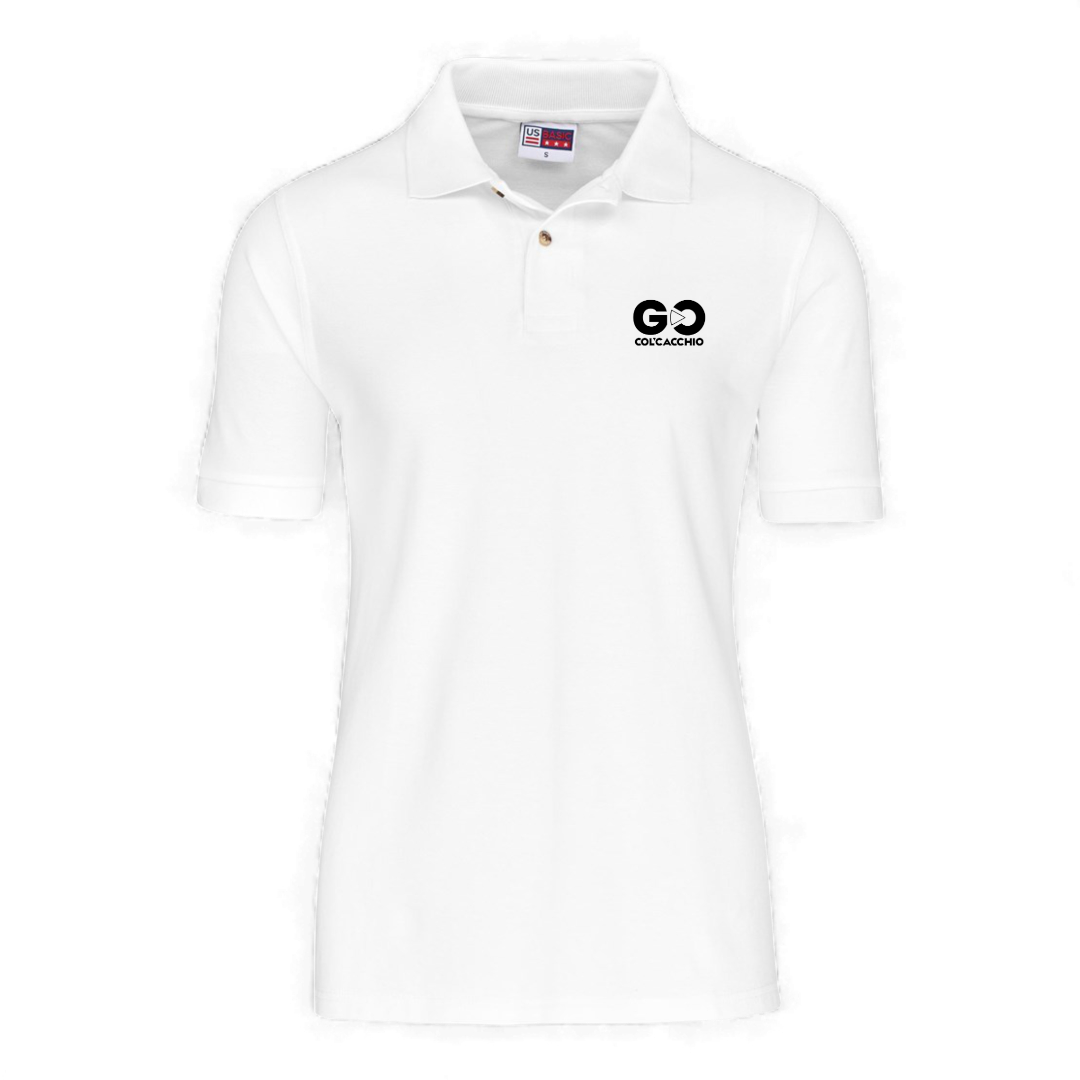 COL'CACCHIO White Golf Shirt CCGO Cotton Golfer - Unisex (CGO) - Image 1
